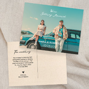 Cartão Postal Foto estética da Vintage que vamos nos casar