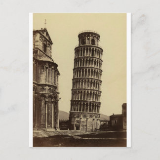 Cartão Postal Foto fantástica da torre Pisa em 1860!