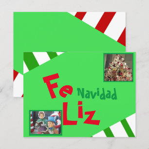 Cartão Postal Foto Feliz Natal Letreiro Espanhol Xmas Holid