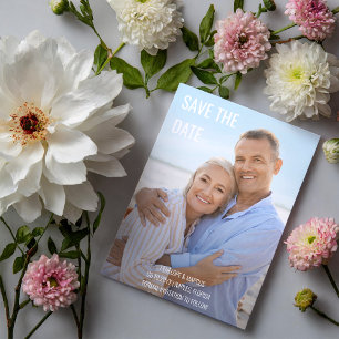 Cartão Postal Foto feliz radiante Casamento Salve a Data