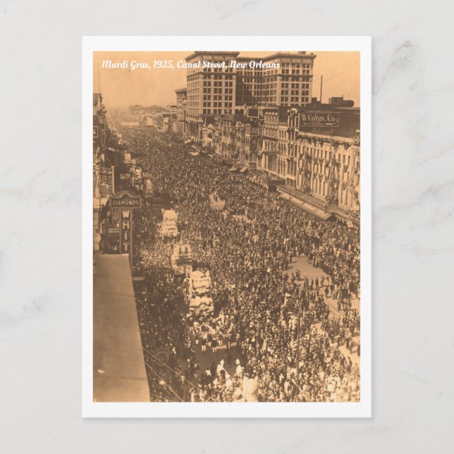 Cartão Postal Foto histórica de Mardi Gras New Orleans 1925 (Frente)