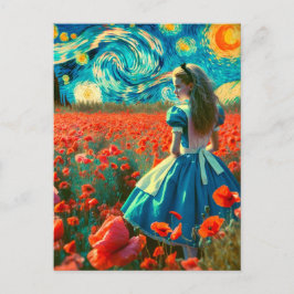 Cartão Postal Foto Lomográfica Alice na Papoula Estrelada Noturn