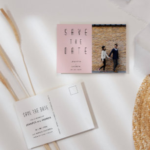 Cartão Postal Foto Mínima Moderna De Script Salva A Data