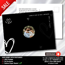 Cartão Postal FOTO MÍNIMA Salvar Data - Moderno de Qualidade Pre