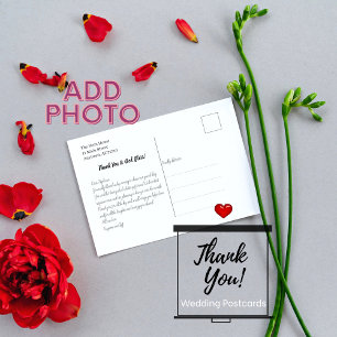 Cartão Postal Foto Modelo de Casamento de Mão Obrigado
