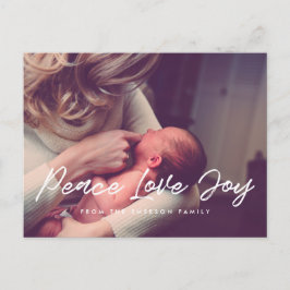 Cartão Postal Foto moderna de feriado Peace Love Joy