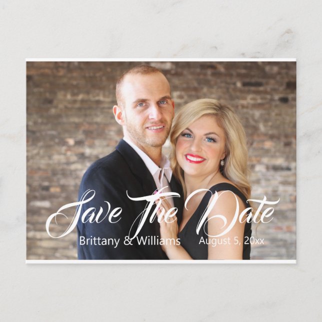 Cartão Postal Foto Moderna Salva A Data (Frente)