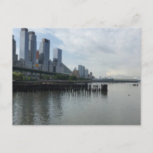 Cartão Postal Foto NYC de Reflexão do Rio Nova Iorque Hudson