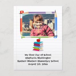 Cartão Postal Foto personalizada da escola infantil personalizad