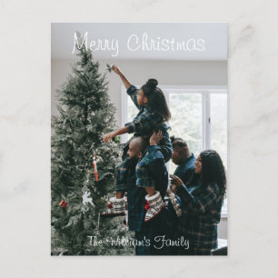 Cartão Postal Foto personalizada da família de Natal personaliza