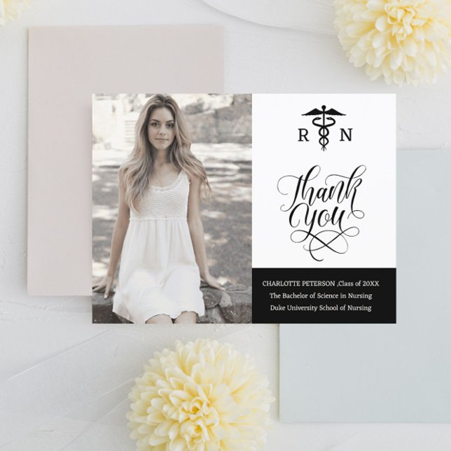 Cartão Postal Foto Personalizada de Agradecimento pela Formatura (Criador carregado)