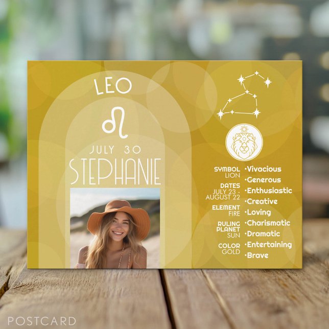 Cartão Postal Foto Personalizada de Aniversário com o Signo do Z (Custom Postcard)
