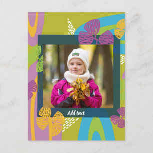 Cartão Postal Foto personalizada de aniversário feliz colorida d
