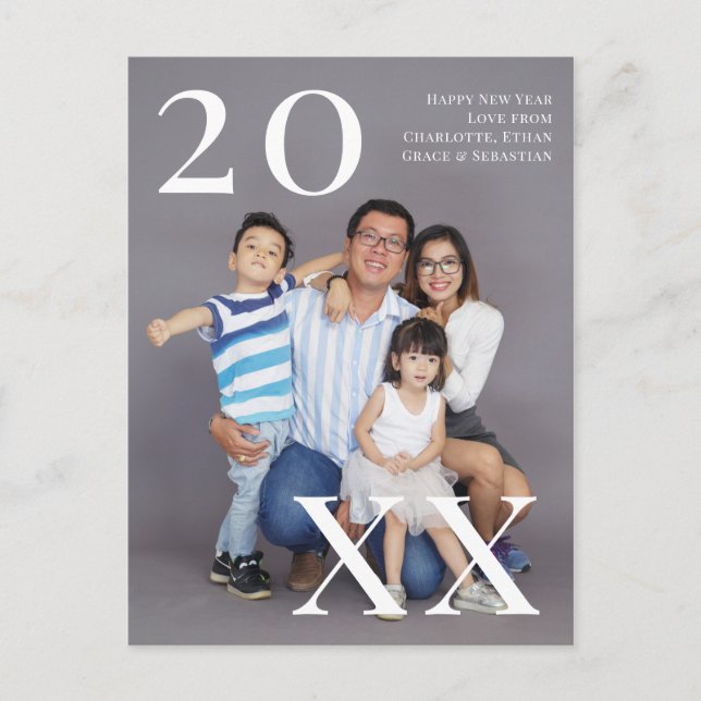 Cartão Postal Foto personalizada de ano novo (cartão postal devo (Frente)