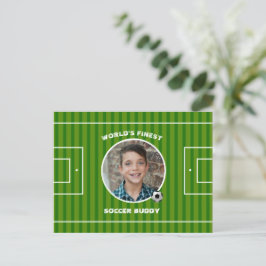 Cartão Postal Foto personalizada de campo do futebol verde moder