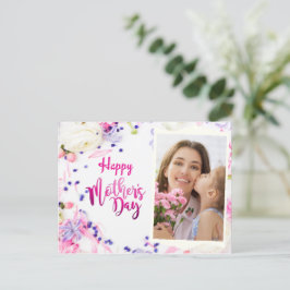 Cartão Postal Foto personalizada de Dia de as mães feliz