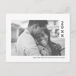 Cartão Postal Foto personalizada de Feliz ano novo simples