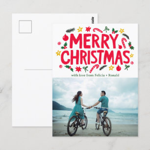 Cartão Postal FOTO PERSONALIZADA DE Feriado DE NATAL DE MERRY Xm