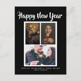 Cartão Postal Foto personalizada de feriado do feliz ano novo