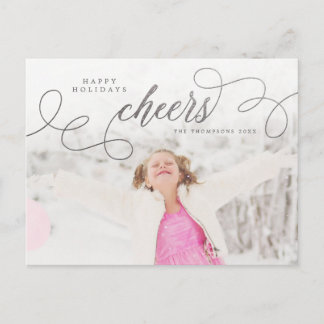 Cartão Postal Foto personalizada de feriados felizes do Silver S