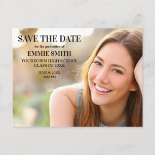 Cartão Postal Foto Personalizada de Formatura Save the Date