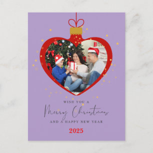 Cartão Postal Foto personalizada de Natal e Ano Novo