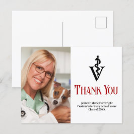 Cartão Postal Foto personalizada de veterinário agradecimento ve