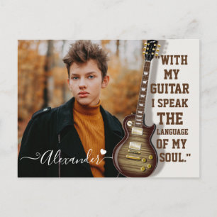 Cartão Postal Foto personalizada do amante da música instrument