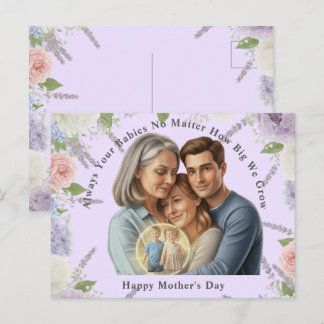 Cartão Postal Foto personalizada do Dia das Mães Sempre seus beb