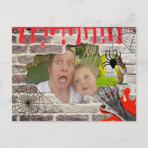 Cartão Postal Foto personalizada do Halloween truncada atrás da