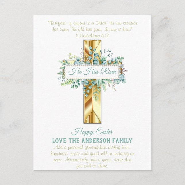 Cartão Postal FOTO personalizada do orçamento de Páscoa (Frente)