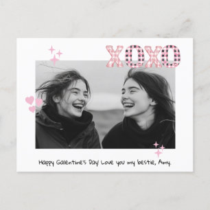 Cartão Postal Foto personalizada e texto do dia personalizado do