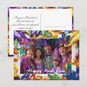 Cartão Postal Foto personalizada 💚 💜 💛 Elegância do Carnaval