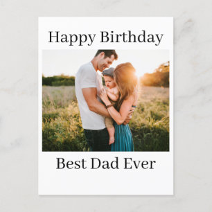 Cartão Postal Foto Personalizada Feliz Aniversário Melhor Pai do