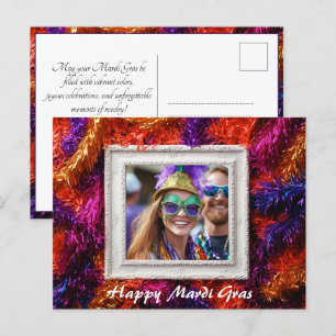 Cartão Postal Foto personalizada 💚 💜 mágica 💛 Mardi Gras