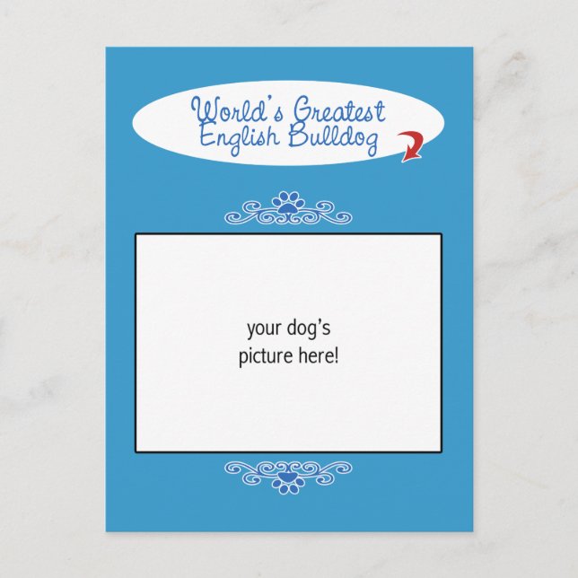 Cartão Postal Foto personalizada! Maior Bulldog Inglês do Mundo (Frente)