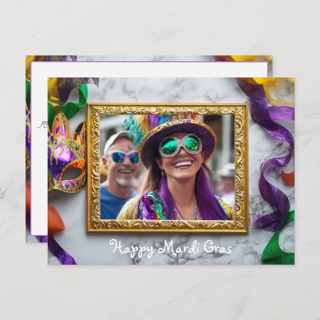 Cartão Postal Foto personalizada Mardi Gras Bourbon Street Bonan (Frente/Verso)