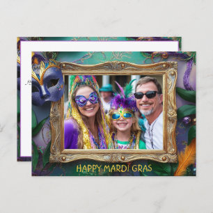Cartão Postal Foto personalizada Mardi Gras Chaos Frame