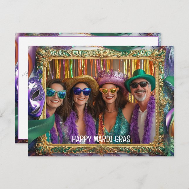 Cartão Postal Foto personalizada Mardi Gras Madness Magic (Frente/Verso)