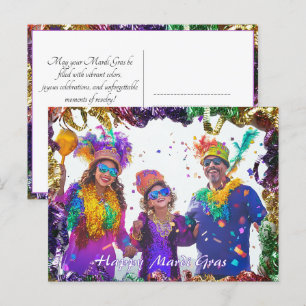 Cartão Postal Foto personalizada💚💜💛 Memórias do Mardi Gras