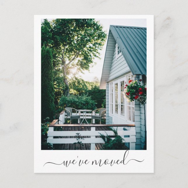 Cartão Postal Foto personalizada Minimalista Móvel Novo Endereço (Frente)
