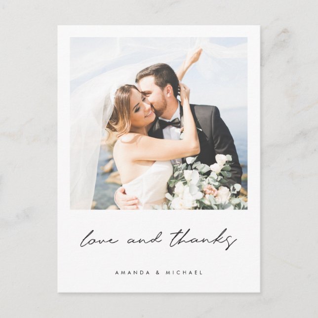 Cartão Postal Foto personalizada - Obrigado Casamento (Frente)
