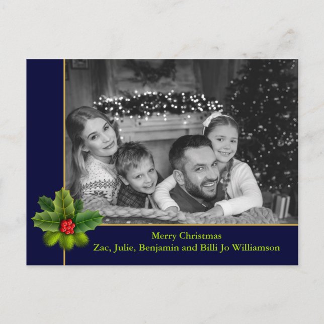 Cartão Postal Foto Preta e Branca Automática com Foto Holly Fram (Frente)