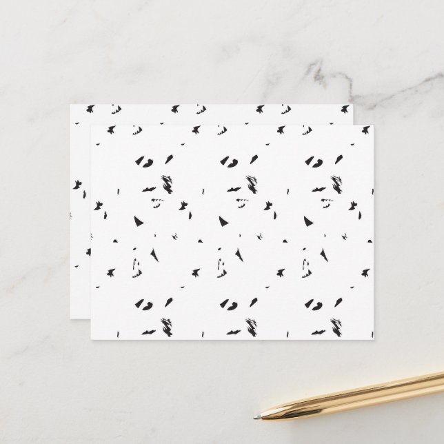 Cartão Postal Foto preta e branca de um bando de aves (Frente/Verso In Situ)