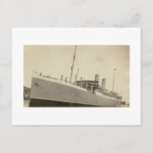 Cartão Postal Foto Real Antiga Navio Norueguês