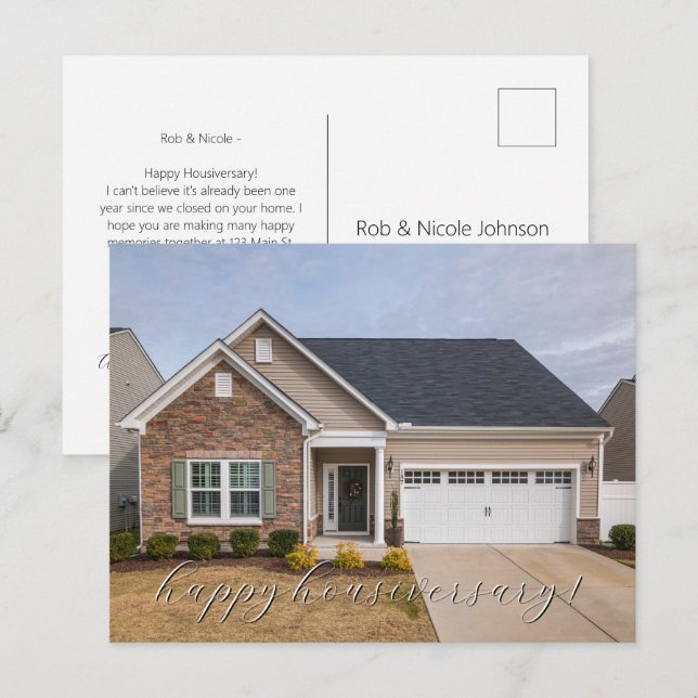 Cartão Postal Foto Real do Corretor Feliz Aniversário da Casa (Frente/Verso)