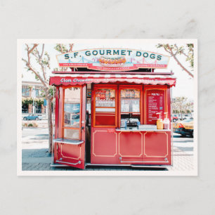 Cartão Postal Foto Retro do Carrinho de Hot Dog de São Francisco