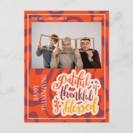 Cartão Postal Foto Retro Wave Agradecido Agradecida Bênção 