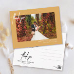 Cartão Postal Foto Simples, Com Letra Mão, Obrigado Mostarda<br><div class="desc">Obrigado seus convidados com este cartões de agradecimentos fotográfico moderno com a letra de "obrigado você".</div>