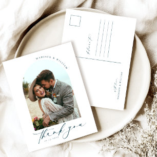 Cartão Postal Foto Simples De Casamento Obrigado